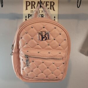 Badgley Mischka Blush Studded Backpack